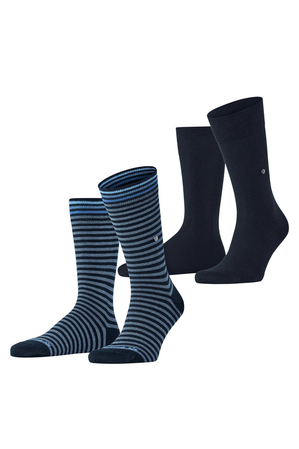 Burlington sokken Everyday Stripe - donkerblauw (set van 2)