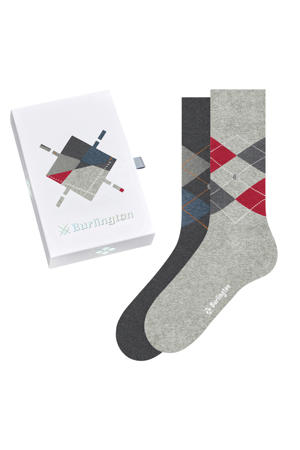 sokken Argyle 2-Pack SO - grijs (set van 2)