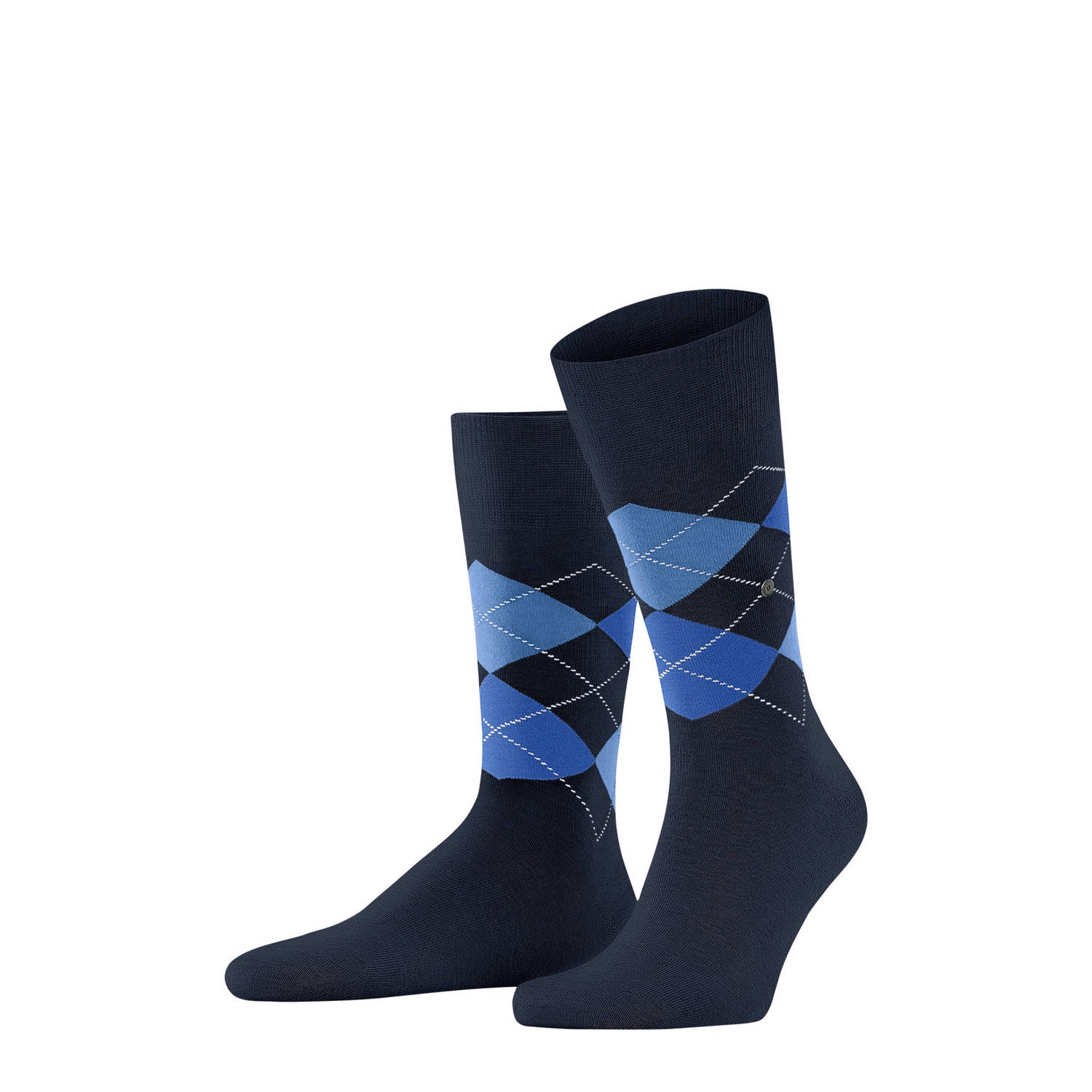 Burlington sokken Argyle 2-Pack SO set van 2 blauw