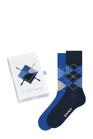 sokken Argyle 2-Pack SO - set van 2 blauw