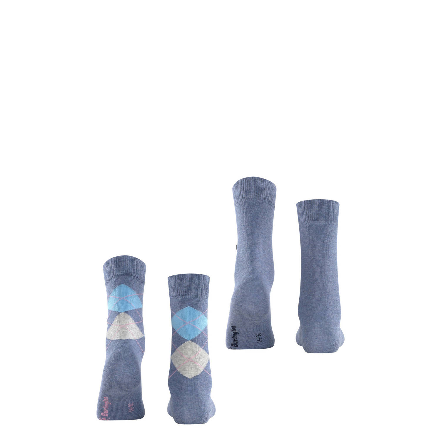 Burlington sokken Everyday Mix set van 2 blauw