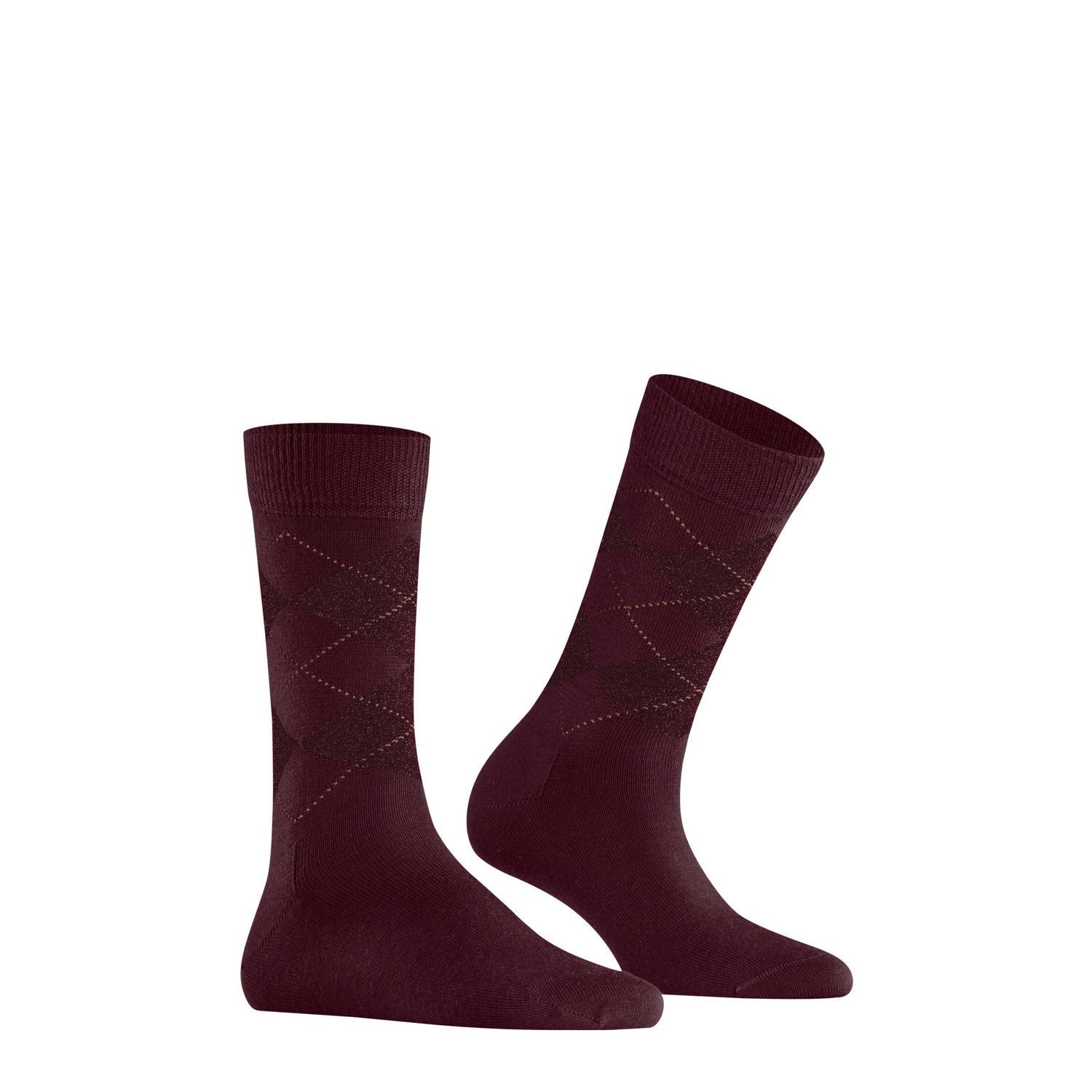 Burlington sokken Marylebone Lurex donkerrood