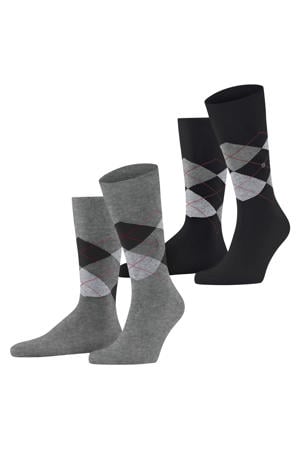 sokken Everyday Argyle SO - grijs/zwart (set van 2)