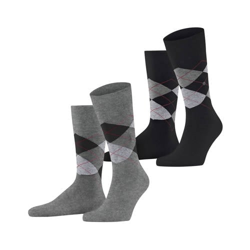 Burlington sokken Everyday Argyle SO - set van 2 grijs/zwart afbeelding