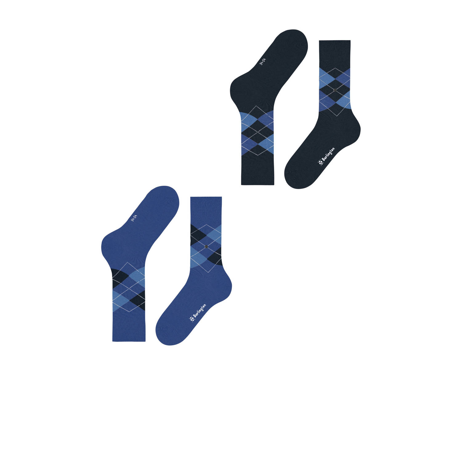 Burlington sokken Everyday Argyle SO set van 2 blauw