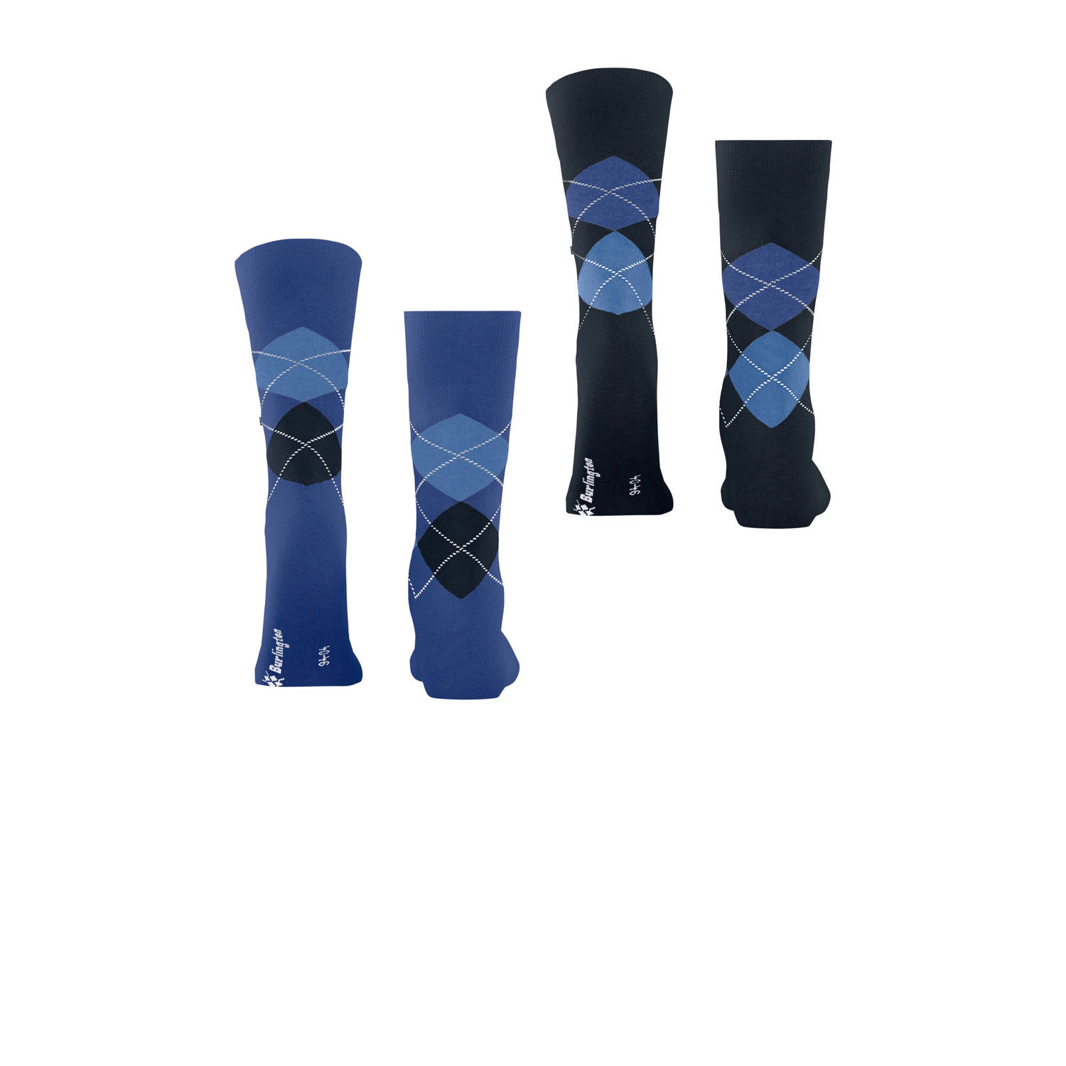 Burlington sokken Everyday Argyle SO set van 2 blauw
