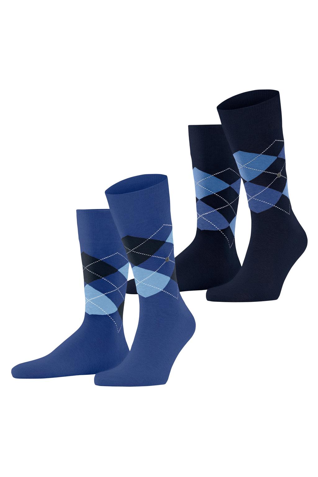 Burlington sokken Everyday Argyle SO - blauw (set van 2)