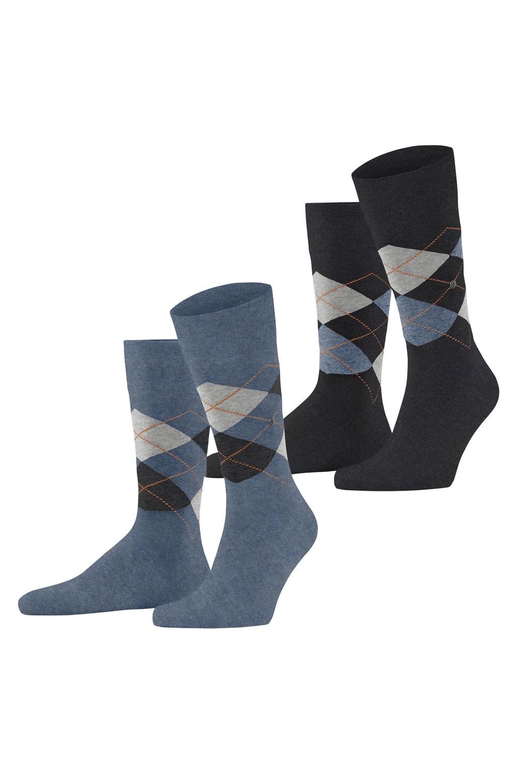 Burlington sokken Everyday Argyle SO - grijs (set van 2)