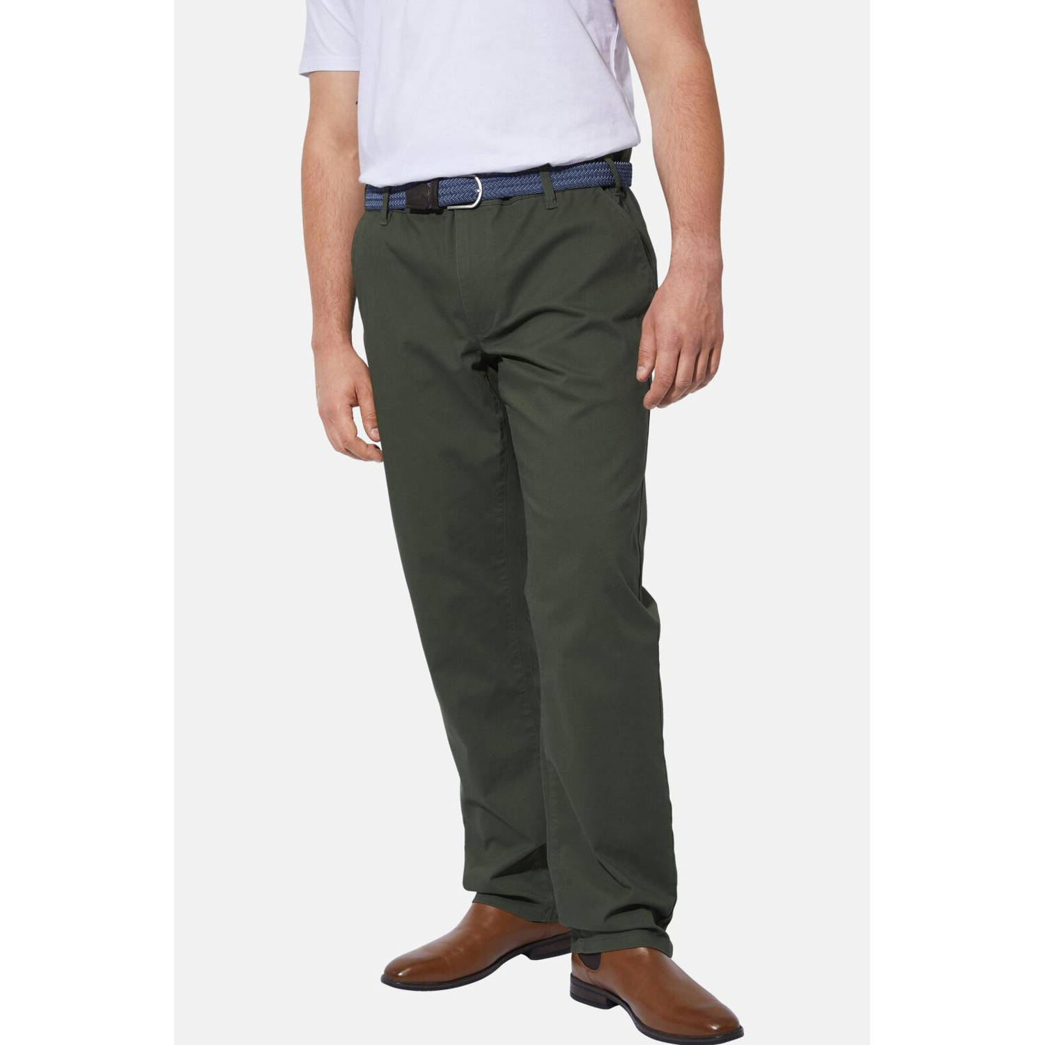 Charles Colby +FIT Collectie loose fit chino BARON RAMLEY Plus Size kaki