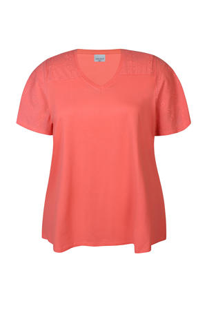 T-shirt koraalrood