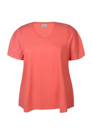 T-shirt koraalrood