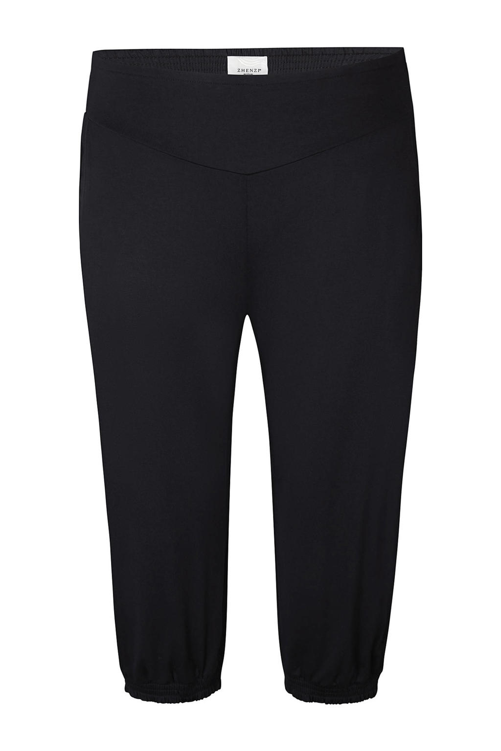 America Today regular waist casual broek zwart broderie