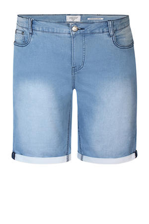 relaxed high waist denim short light blue denim