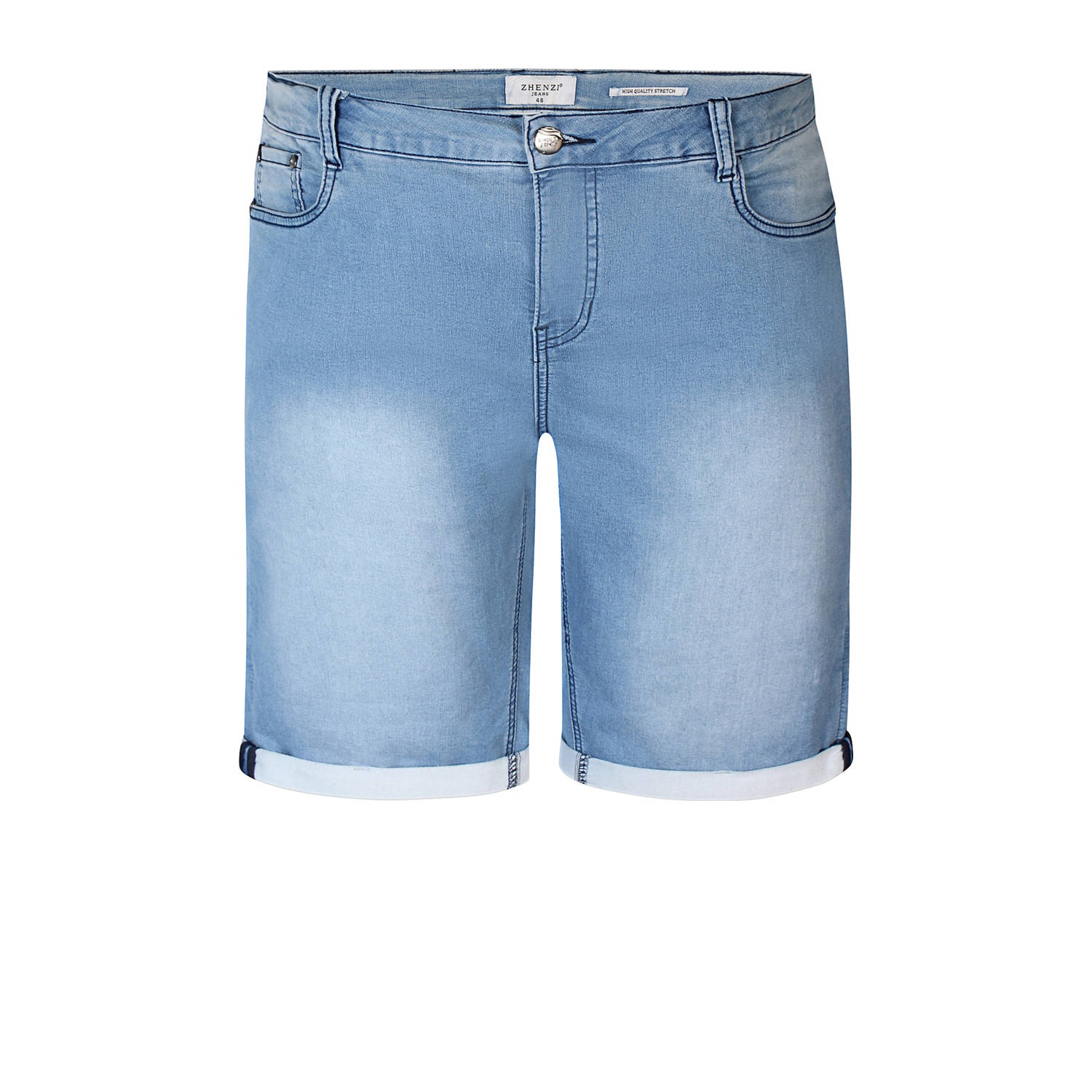 Zhenzi relaxed high waist denim short light blue denim