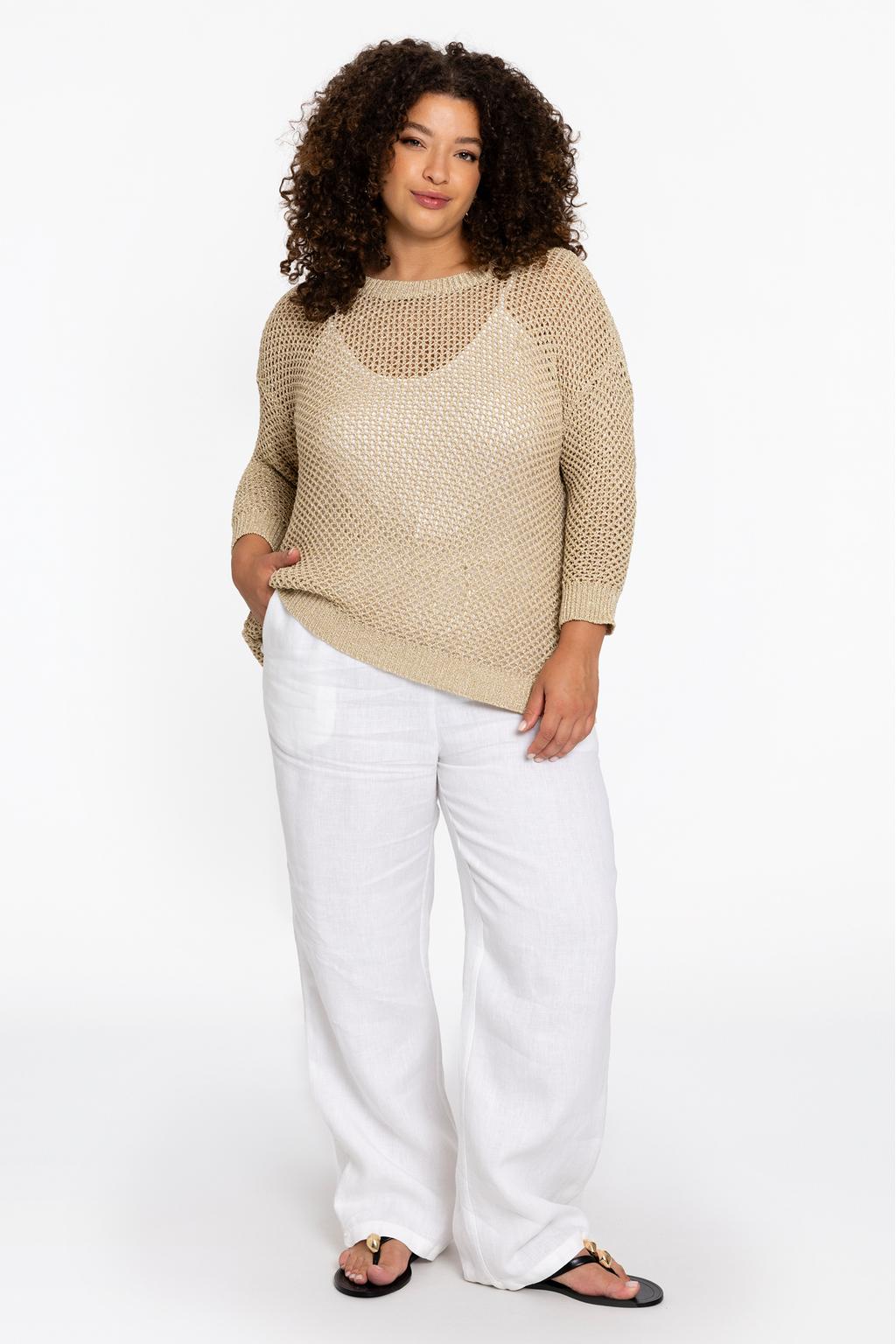 YOEK top goud met lurex