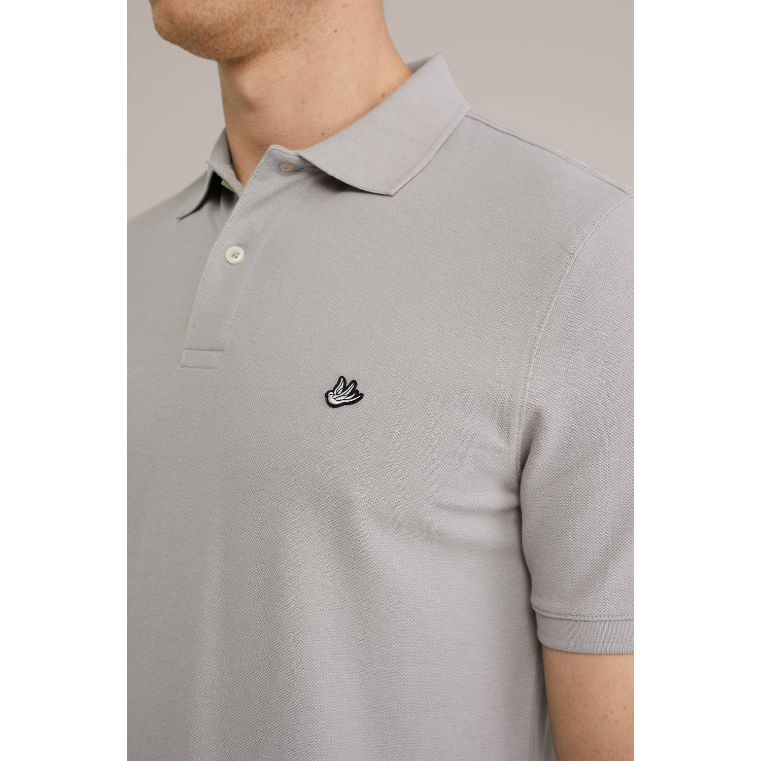 WE Fashion slim fit polo grijs