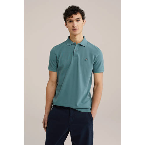 WE Fashion slim fit polo blauw afbeelding