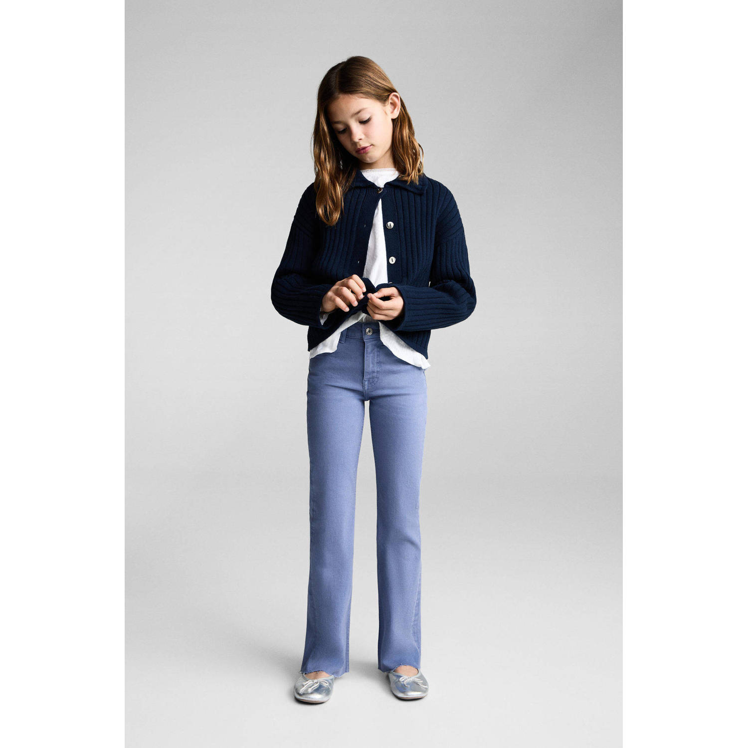 Mango Kids flared jeans middenblauw