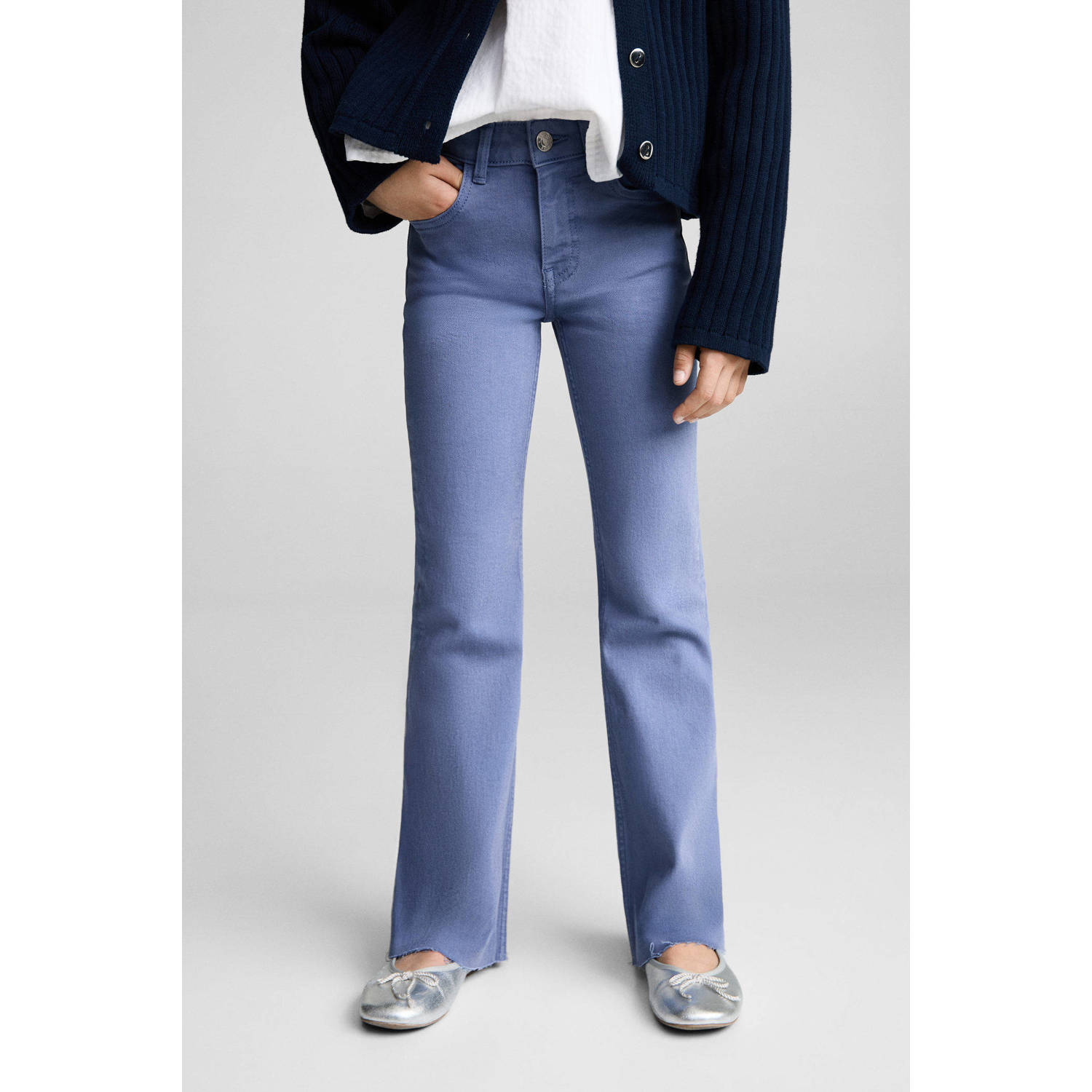 Mango Kids flared jeans middenblauw