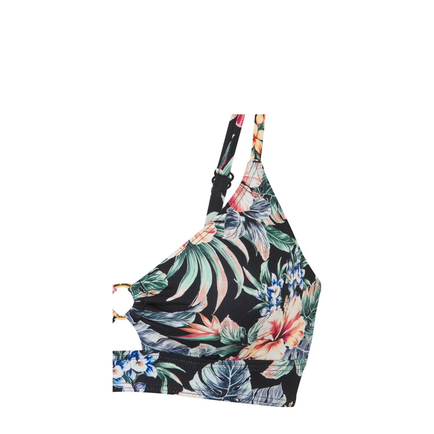 Lascana voorgevormde bikinitop zwart roze blauw