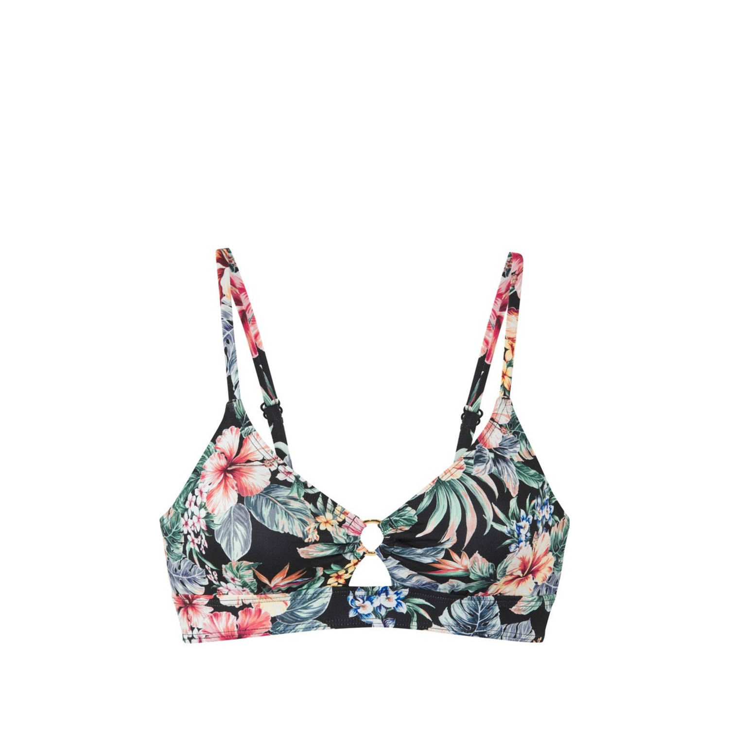 Lascana voorgevormde bikinitop zwart roze blauw