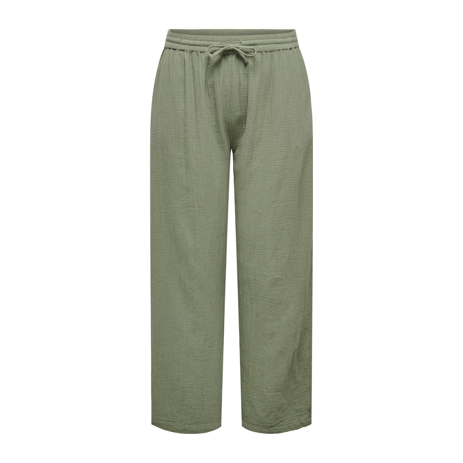 ONLY CARMAKOMA wide leg regular waist broek kaki