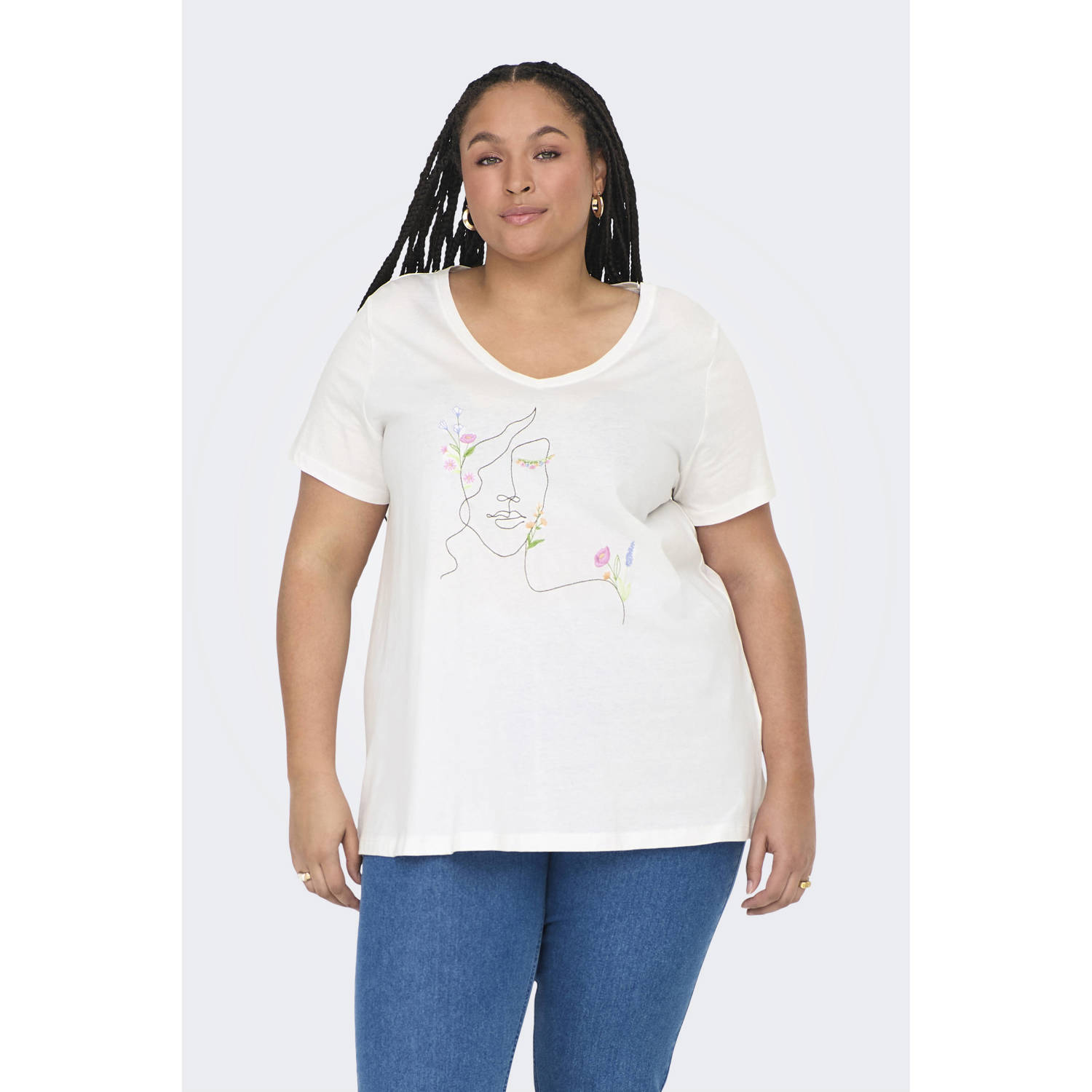 ONLY CARMAKOMA T-shirt wit