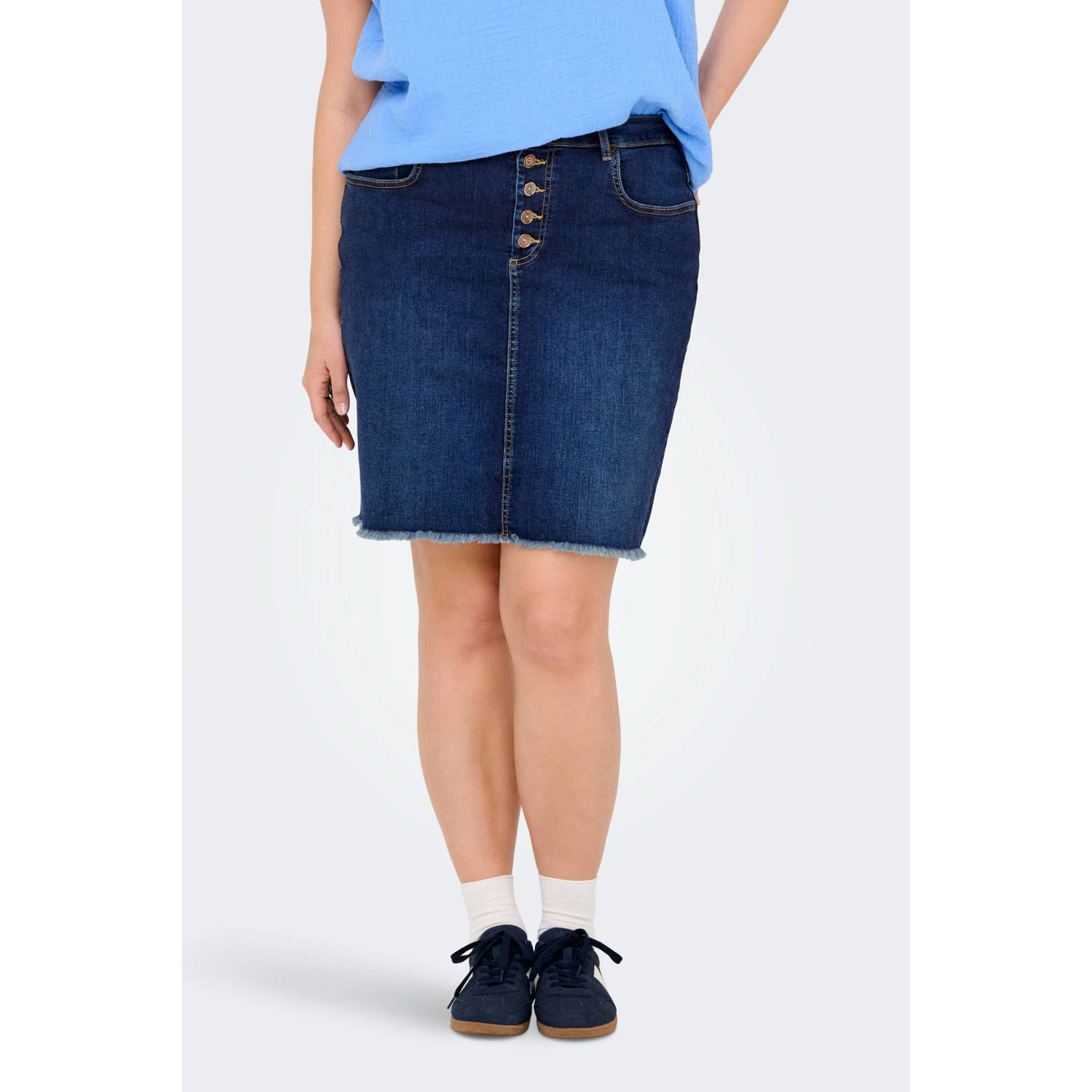ONLY CARMAKOMA denim spijkerrok dark blue denim