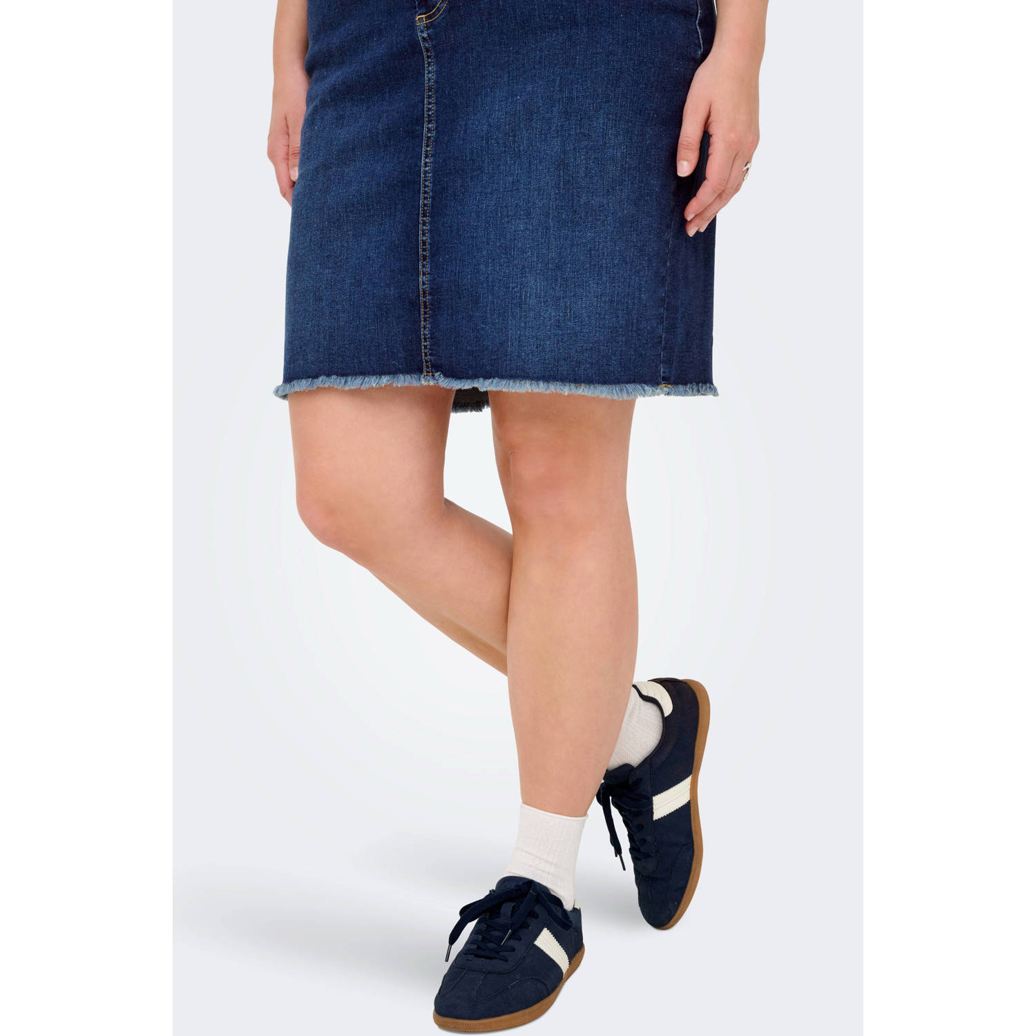ONLY CARMAKOMA denim spijkerrok dark blue denim