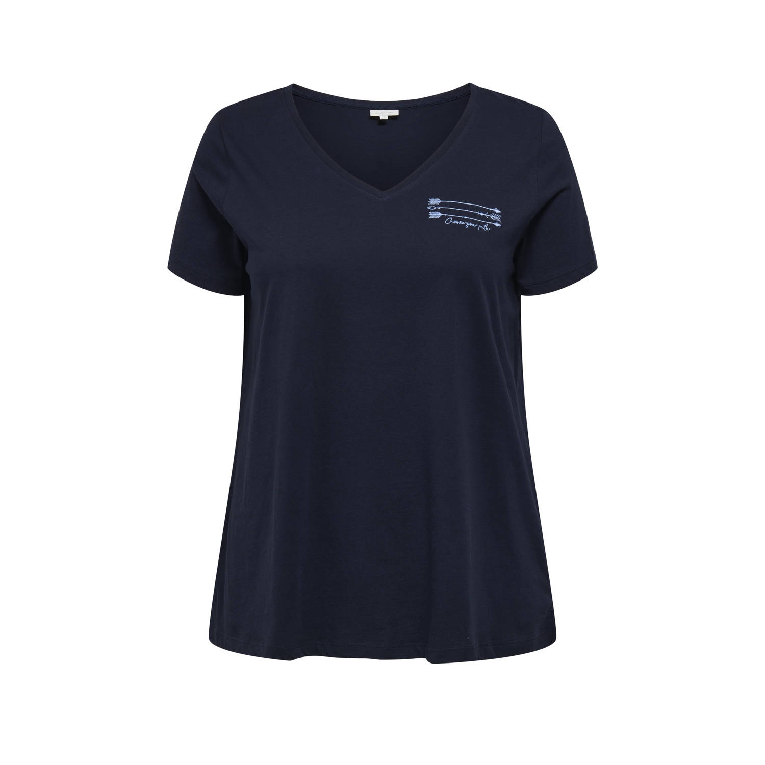 ONLY CARMAKOMA T-shirt donkerblauw
