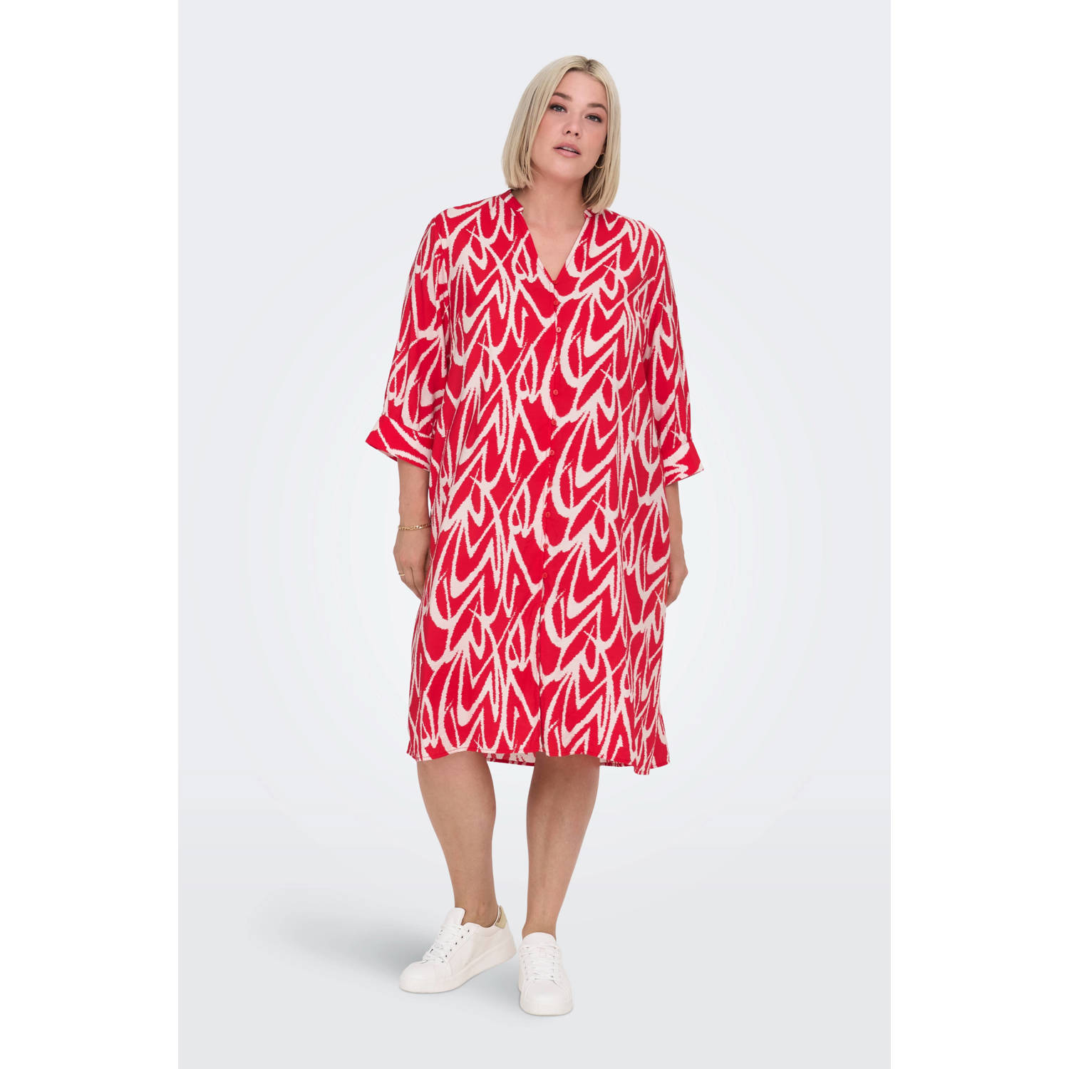 ONLY CARMAKOMA blousejurk rood