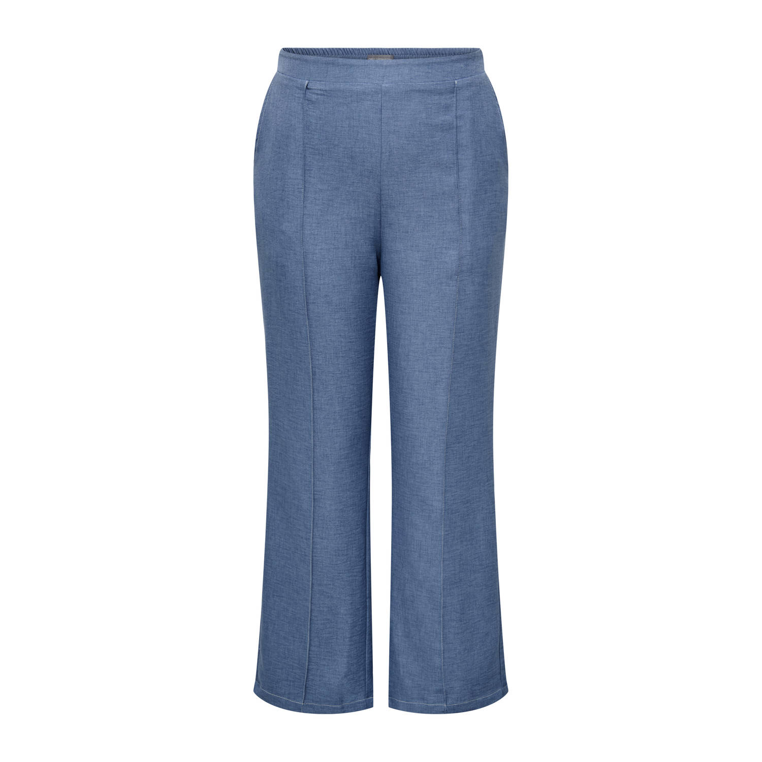 ONLY CARMAKOMA wide leg regular waist broek blauw