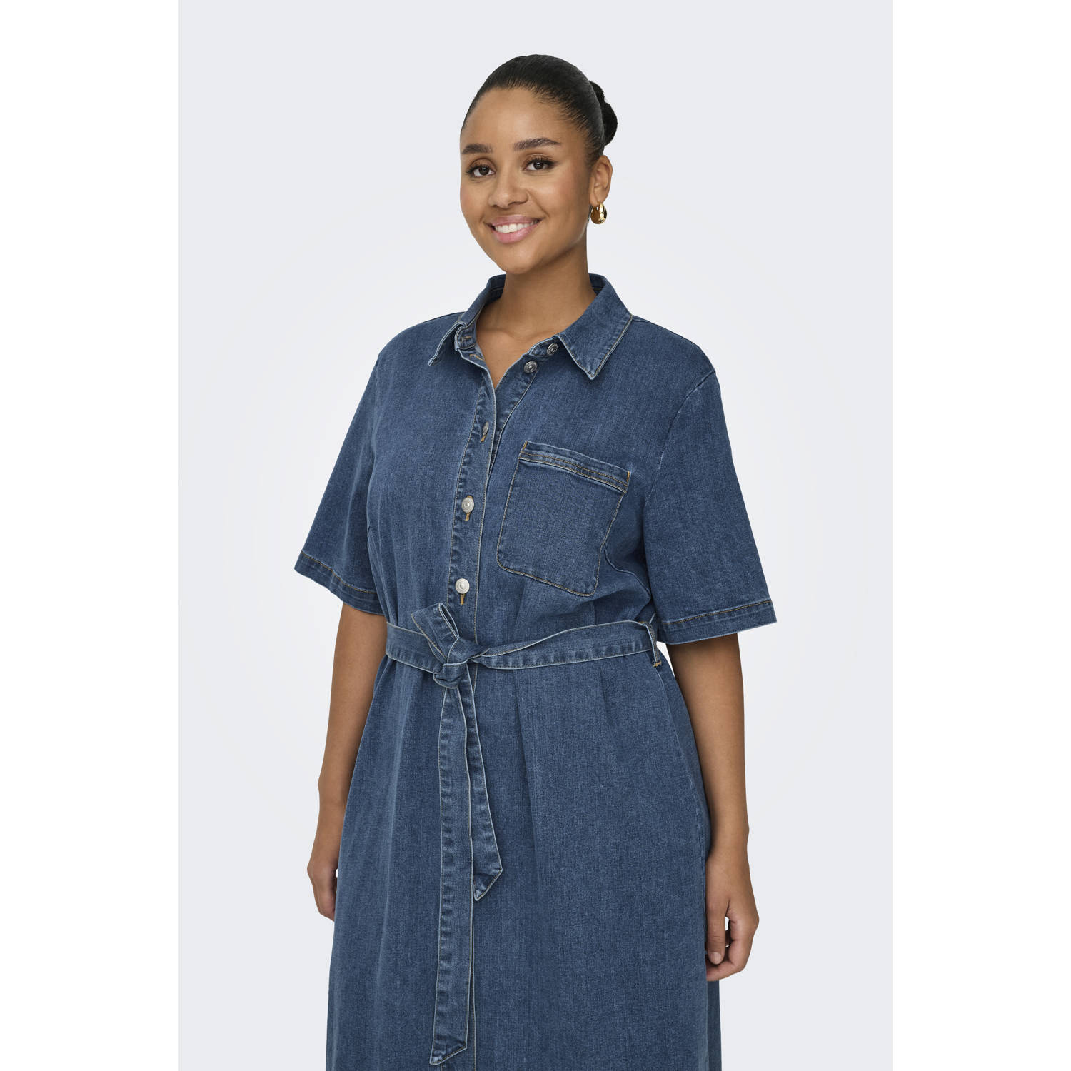 ONLY CARMAKOMA spijkerjurk medium blue denim