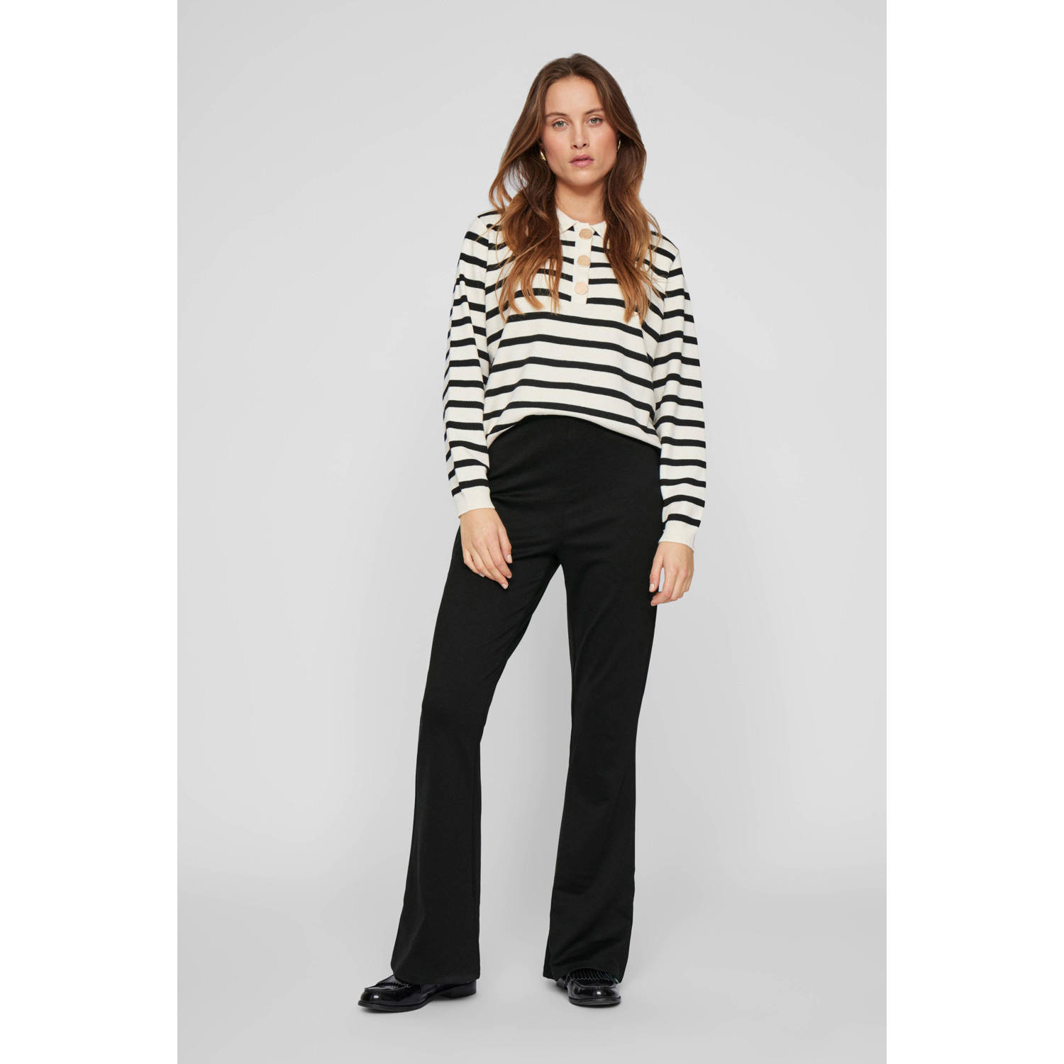 VILA flared high waist legging VIVILDE zwart
