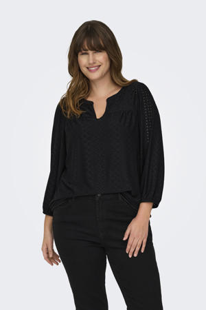 blousetop broderie zwart