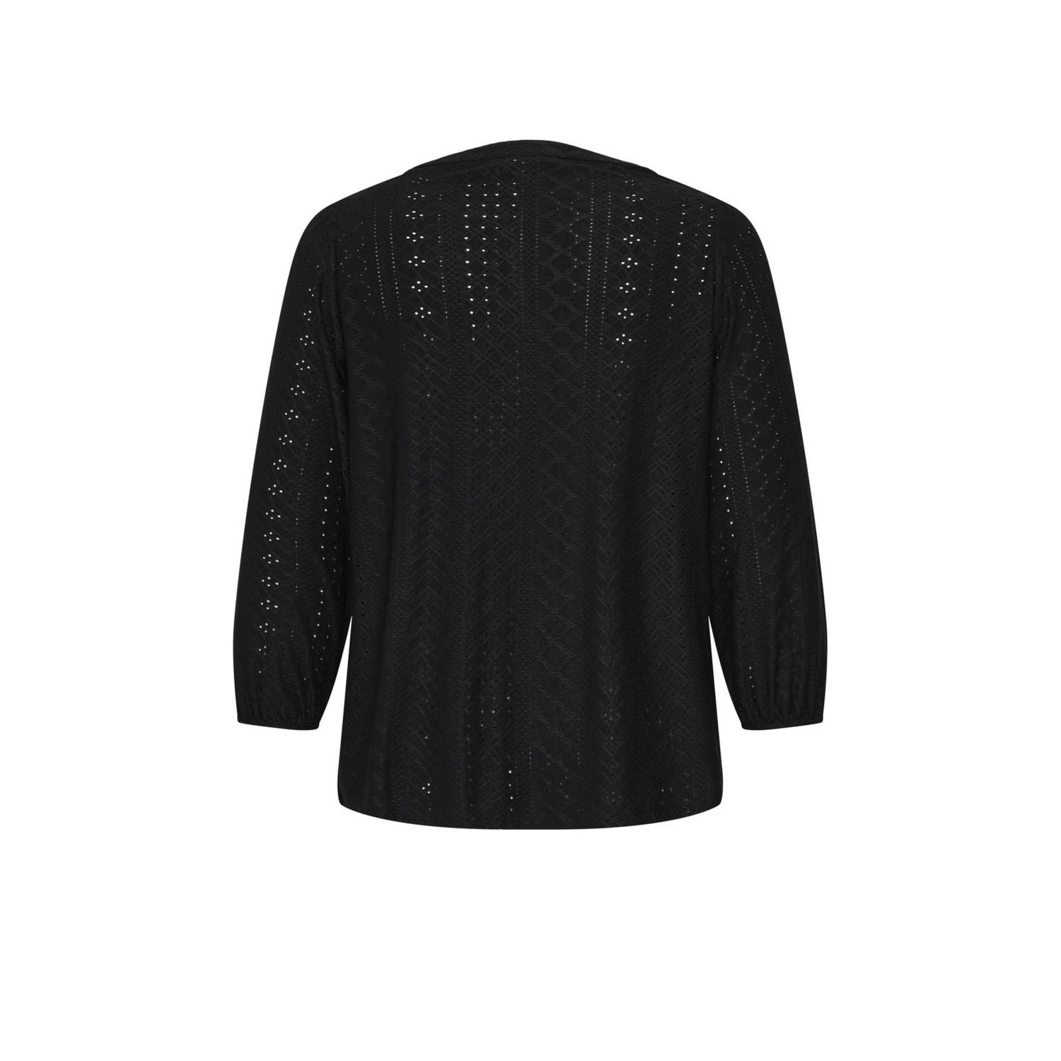 ONLY CARMAKOMA blousetop broderie zwart