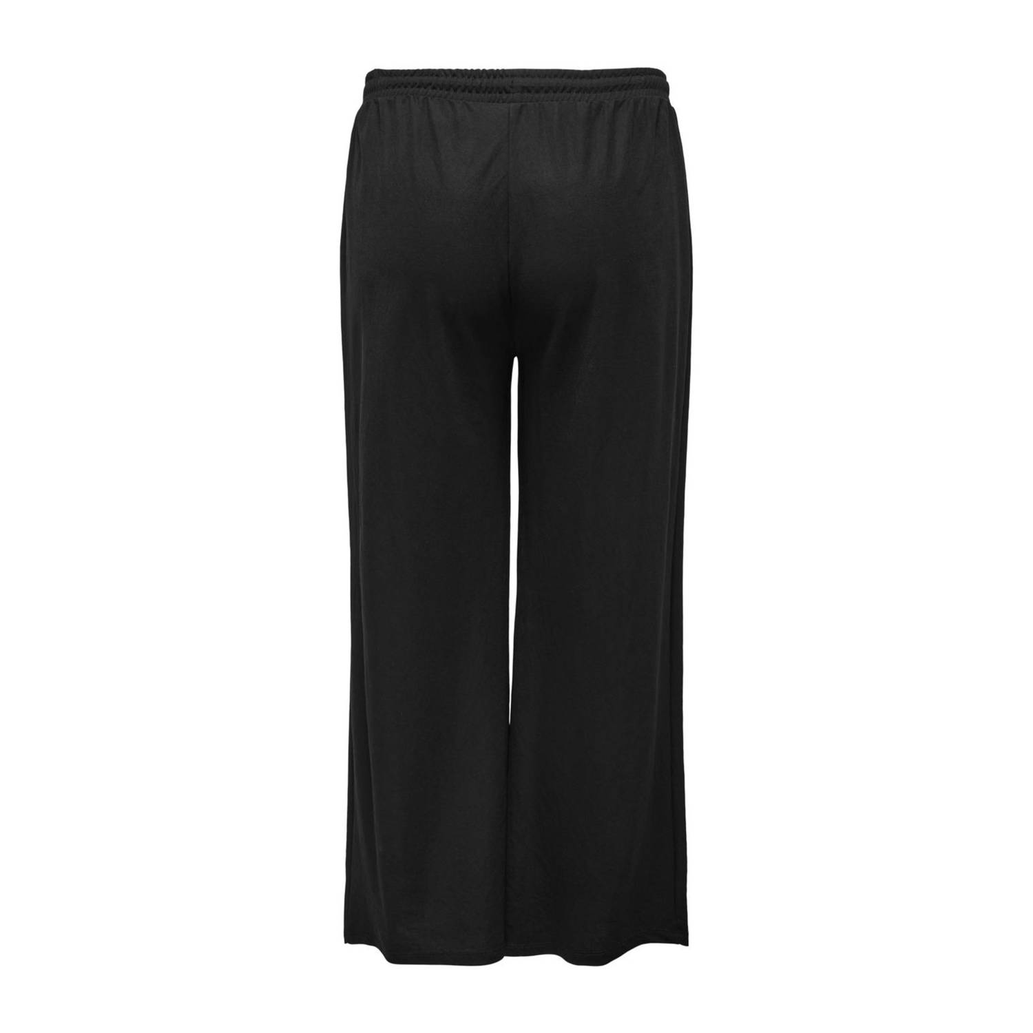 ONLY CARMAKOMA wide leg high waist broek zwart
