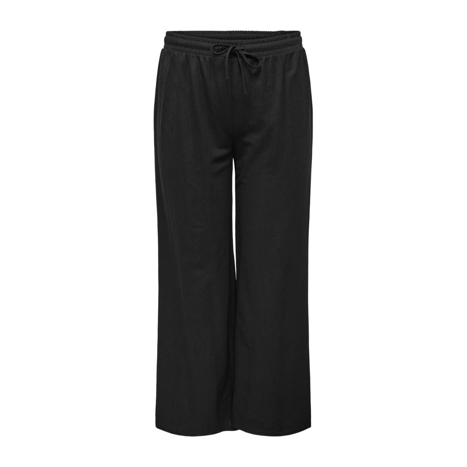 ONLY CARMAKOMA wide leg high waist broek zwart