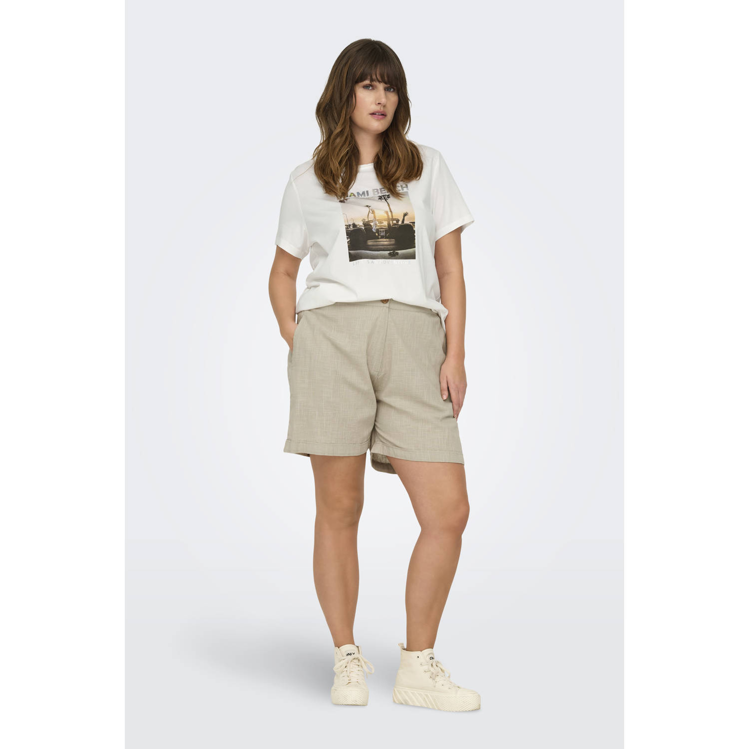 ONLY CARMAKOMA T-shirt ecru