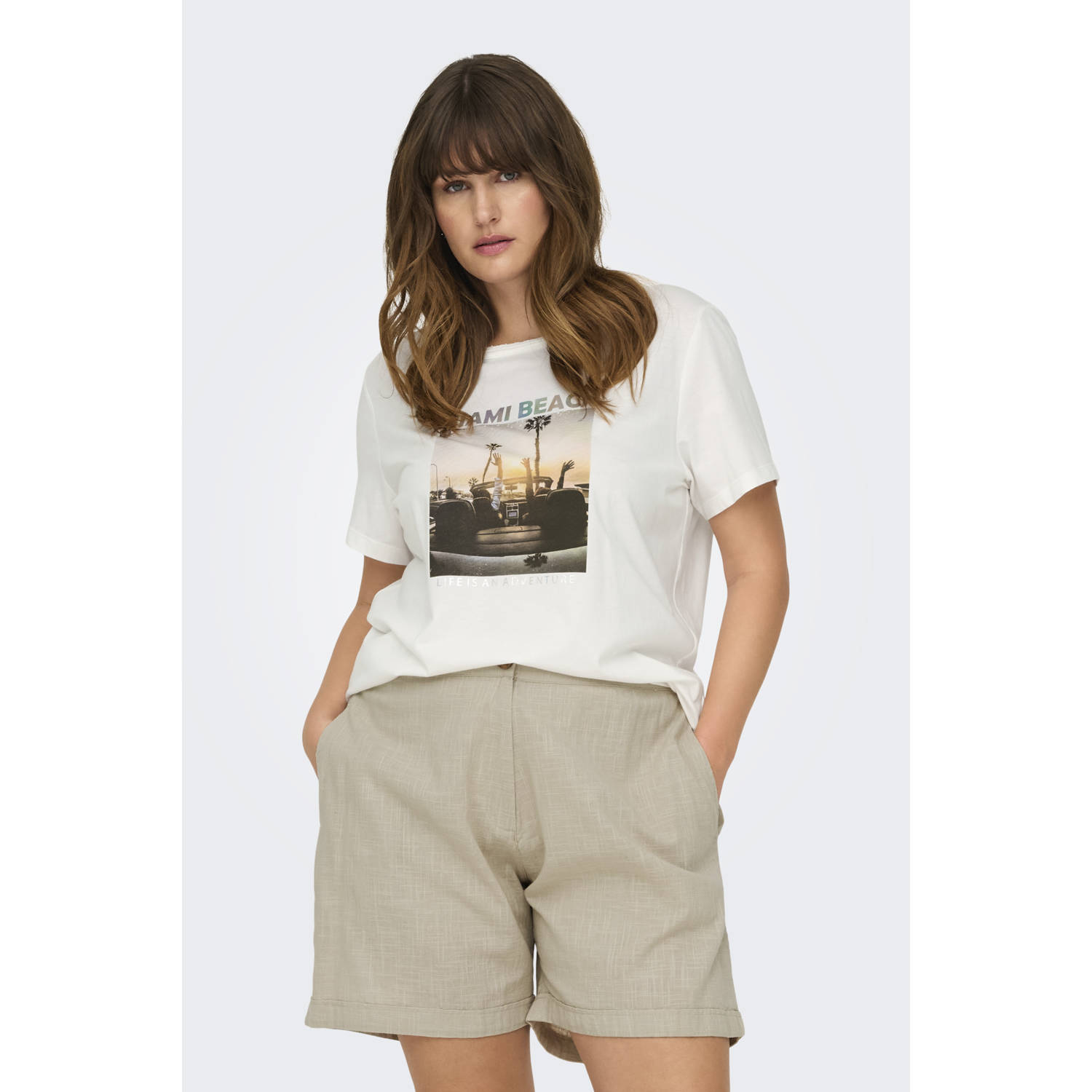 ONLY CARMAKOMA T-shirt ecru