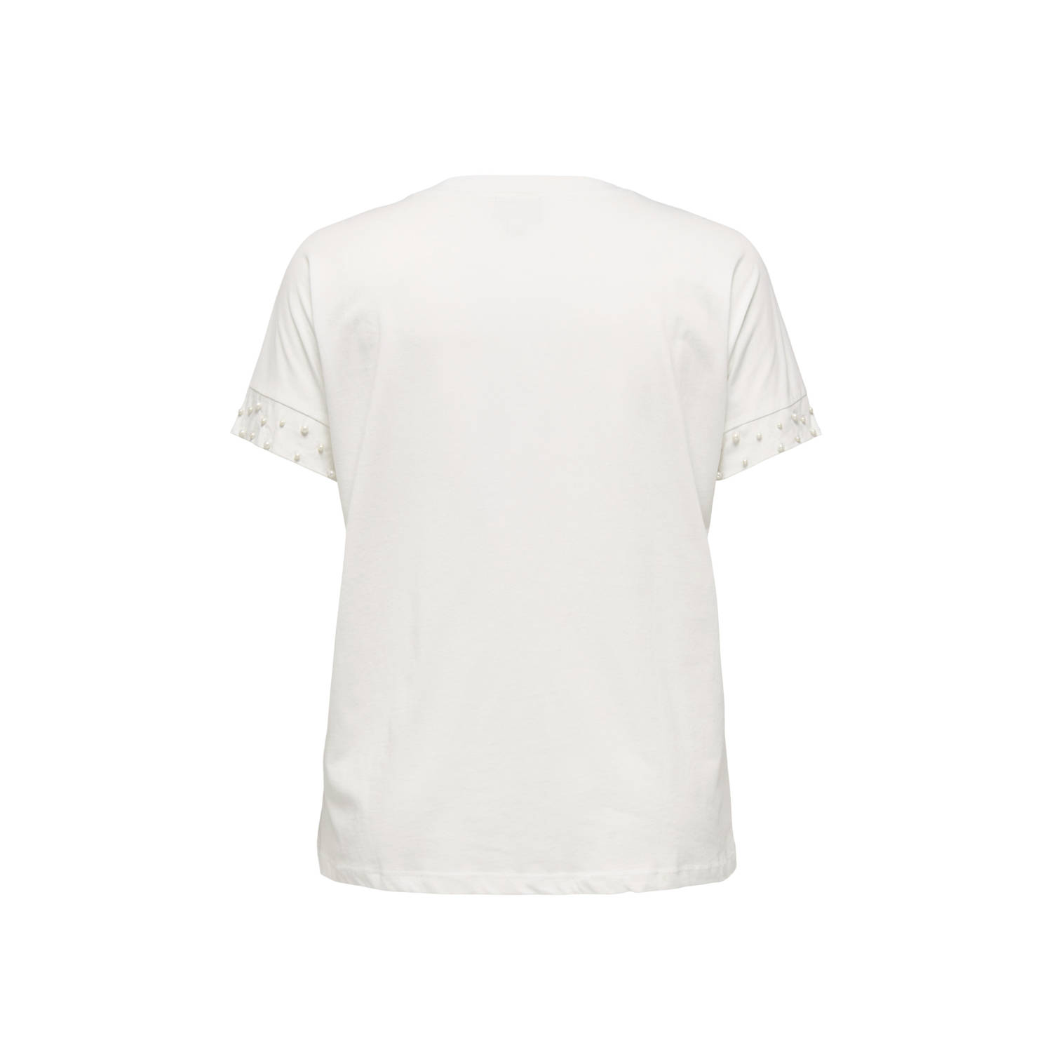 ONLY CARMAKOMA T-shirt wit met parels