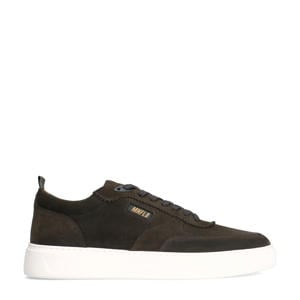 suède sneakers donkergroen