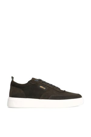 suède sneakers donkergroen