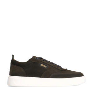 suède sneakers donkergroen