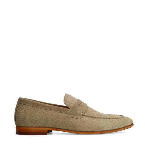 Manfield suède loafers beige afbeelding