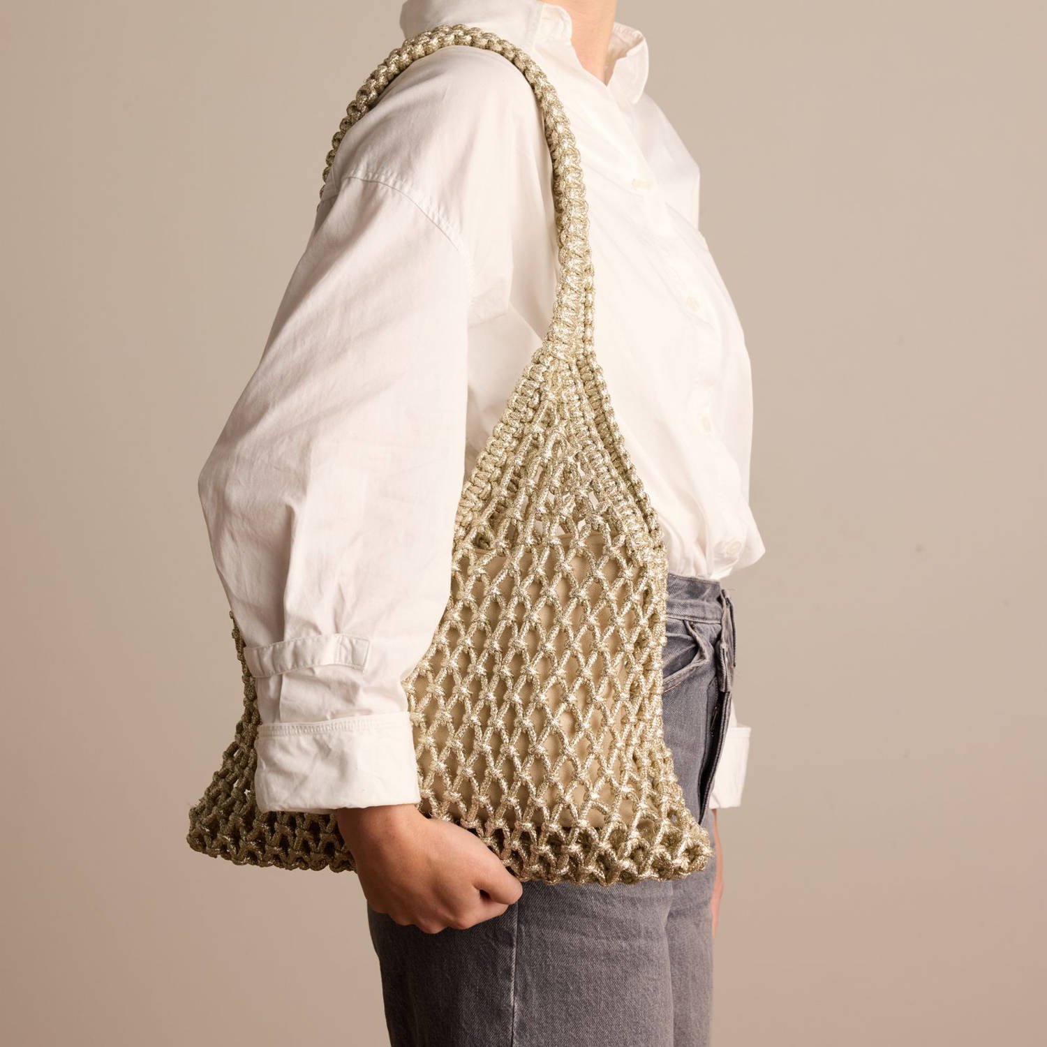 Manfield shopper goudkleurig
