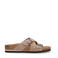 Manfield suède slippers beige