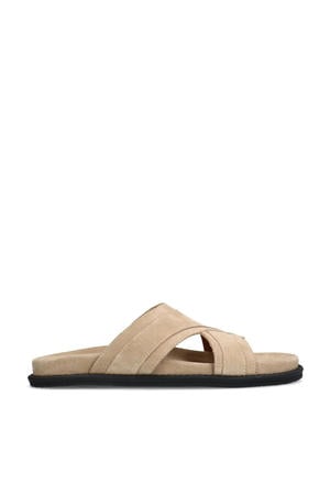 suède slippers beige