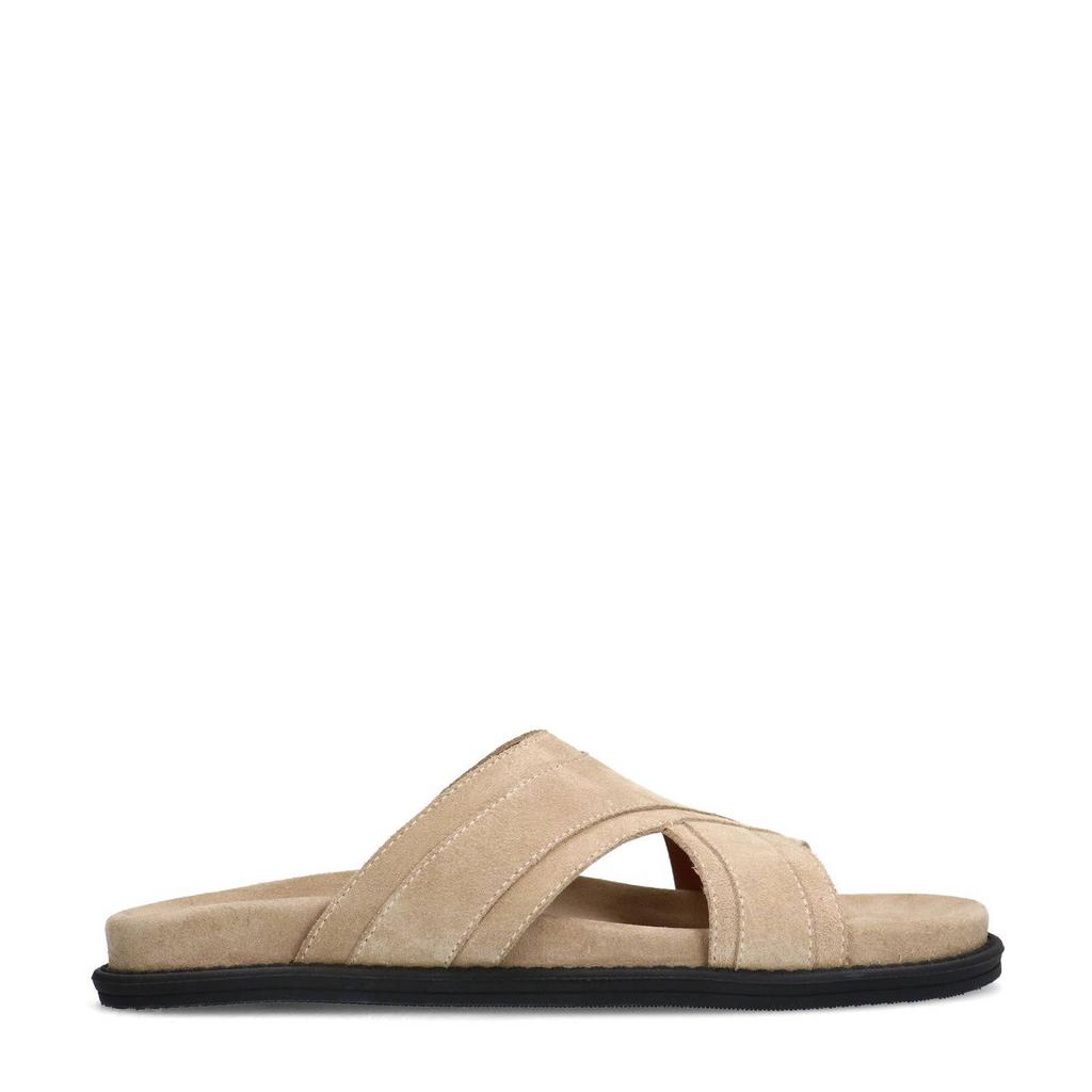 Beige heren Manfield suède slippers