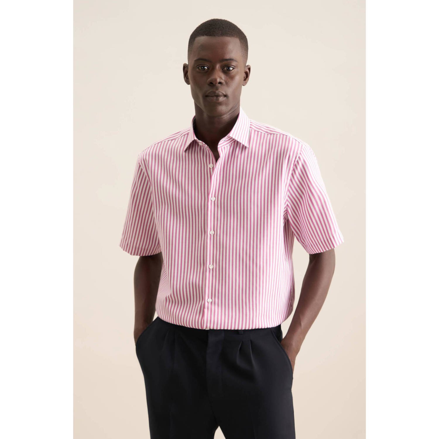 Seidensticker casual overhemd roze